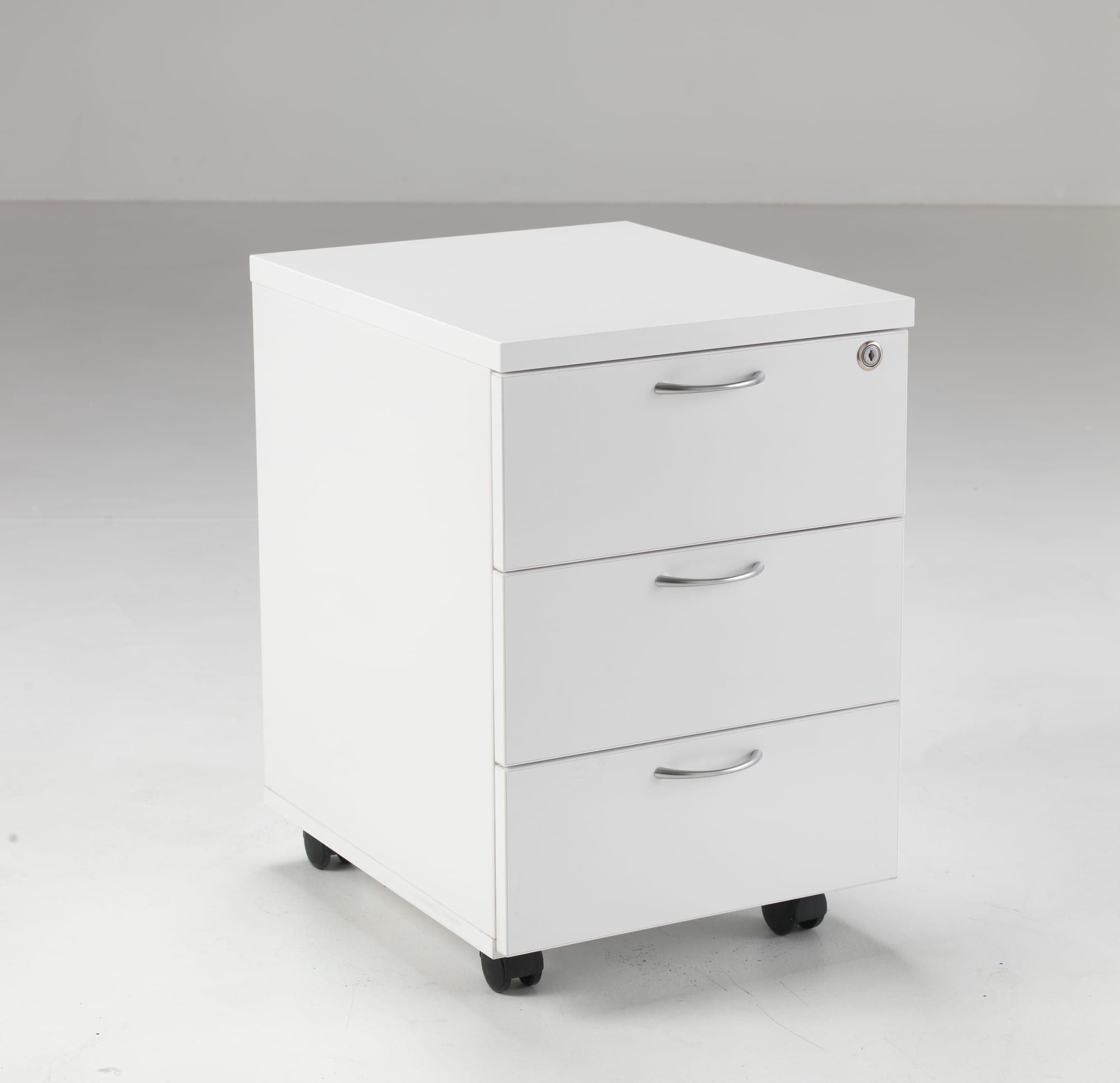 3 DRAWE UNDER DESK PEDESTAL - WHITE