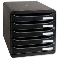 drawer set - 5 drawer black