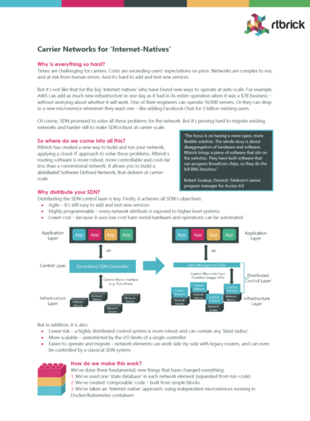 Carrier Networks for Cloud-Natives