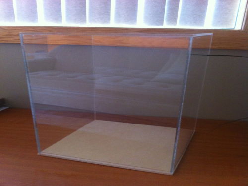 Display case with MDF base