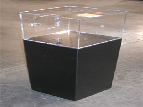 Black acrylic base with clear top box