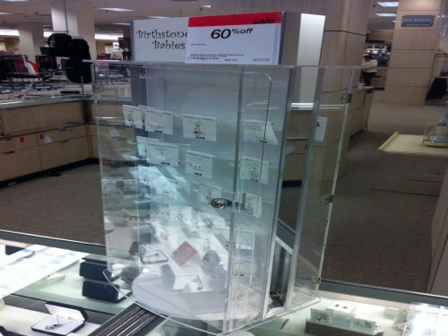 Acrylic lockable rotating countertop display case