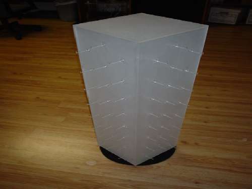 Point of purchase plexiglass display with hooks