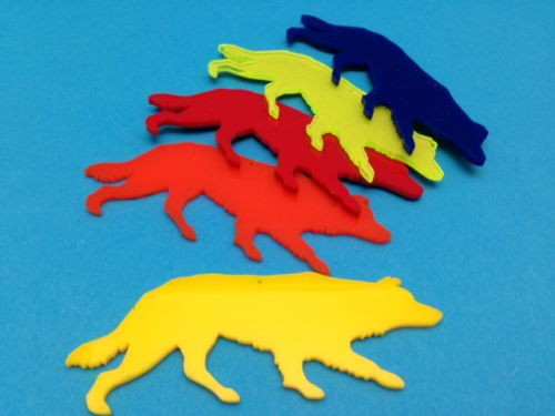 Colored acrylic cut outs