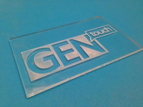 Acrylic laser engraved logo