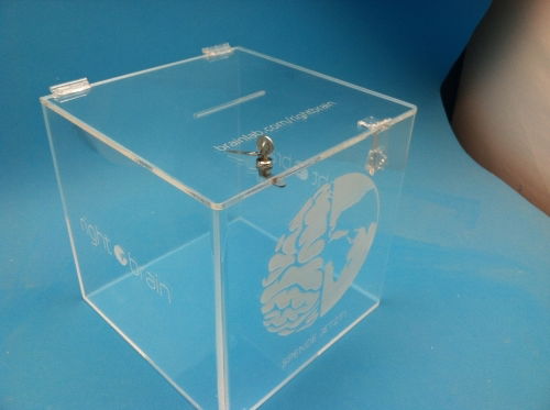 Donation box with logo