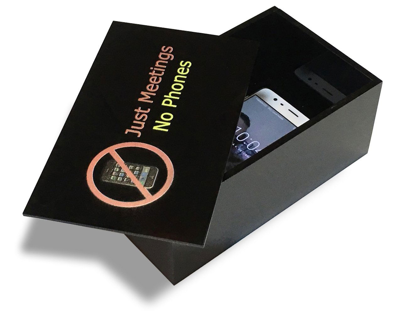 Just Meetings No Cell Phones Storage Box - Privacy AntiSpy