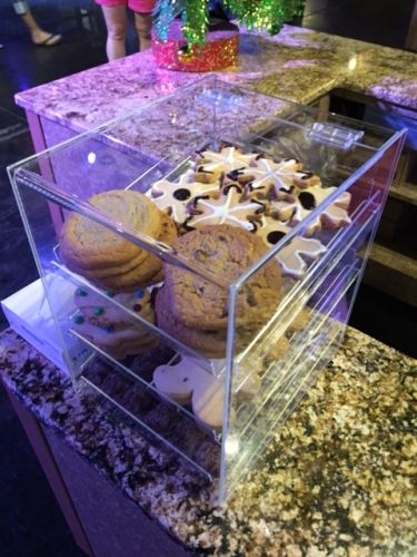 Plexiglass Food Display With Angled Shelves