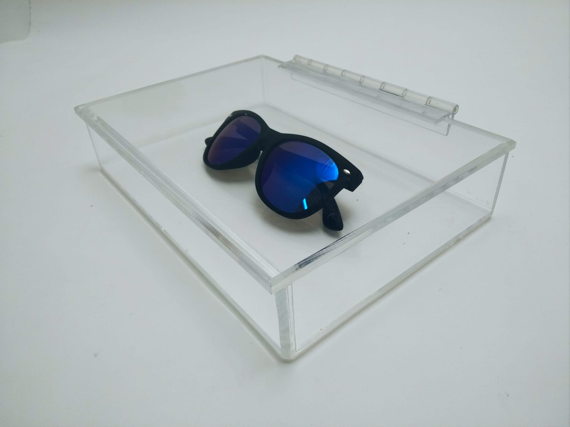 Clear Plexiglass Box with Hinged Lid