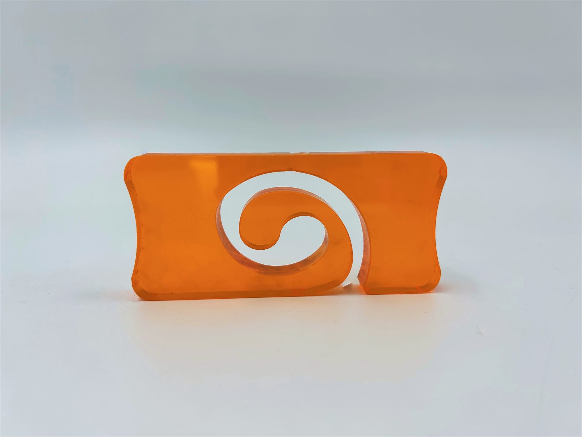 Custom Laser Cut Fluorescent Orange Acrylic