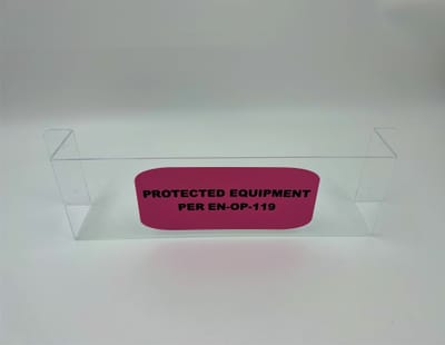 Custom Clear Acrylic Wall Mounted Case W/ Vinyl Sticker