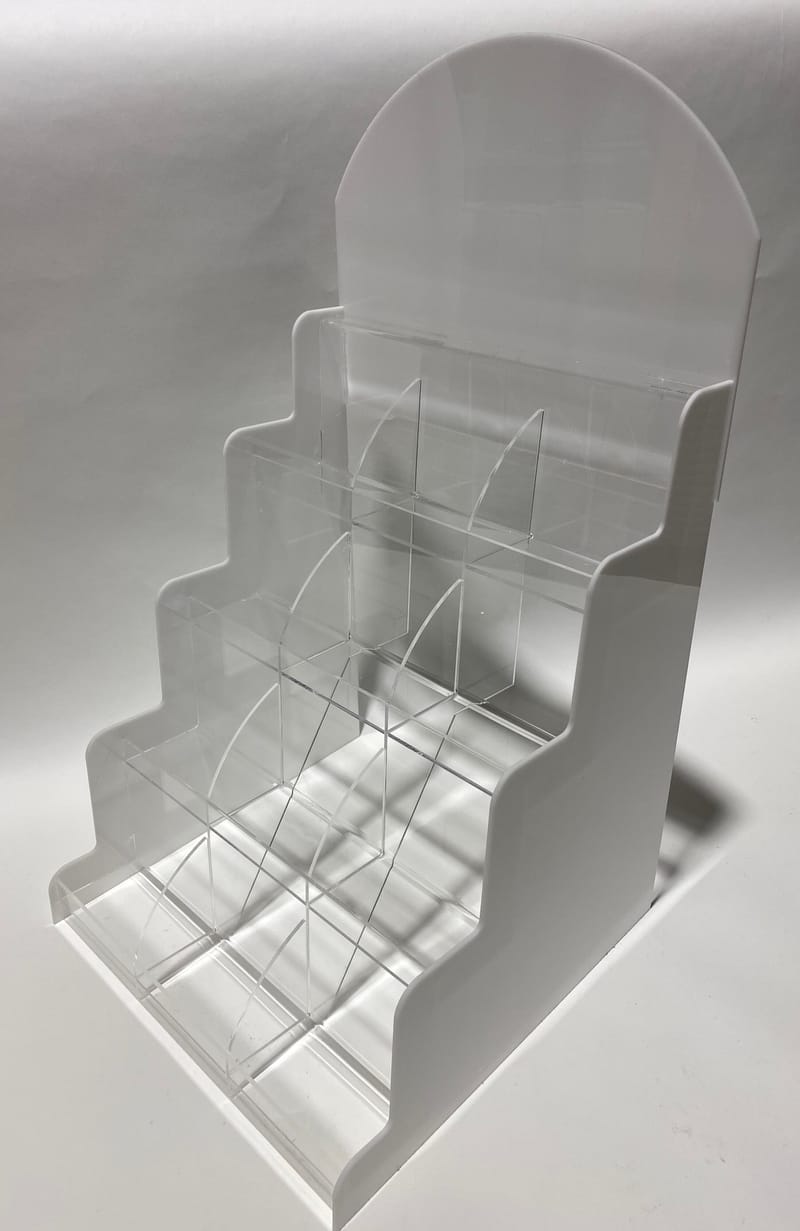 Custom Clear and White Acrylic Retail Display Prototype - Akrylix