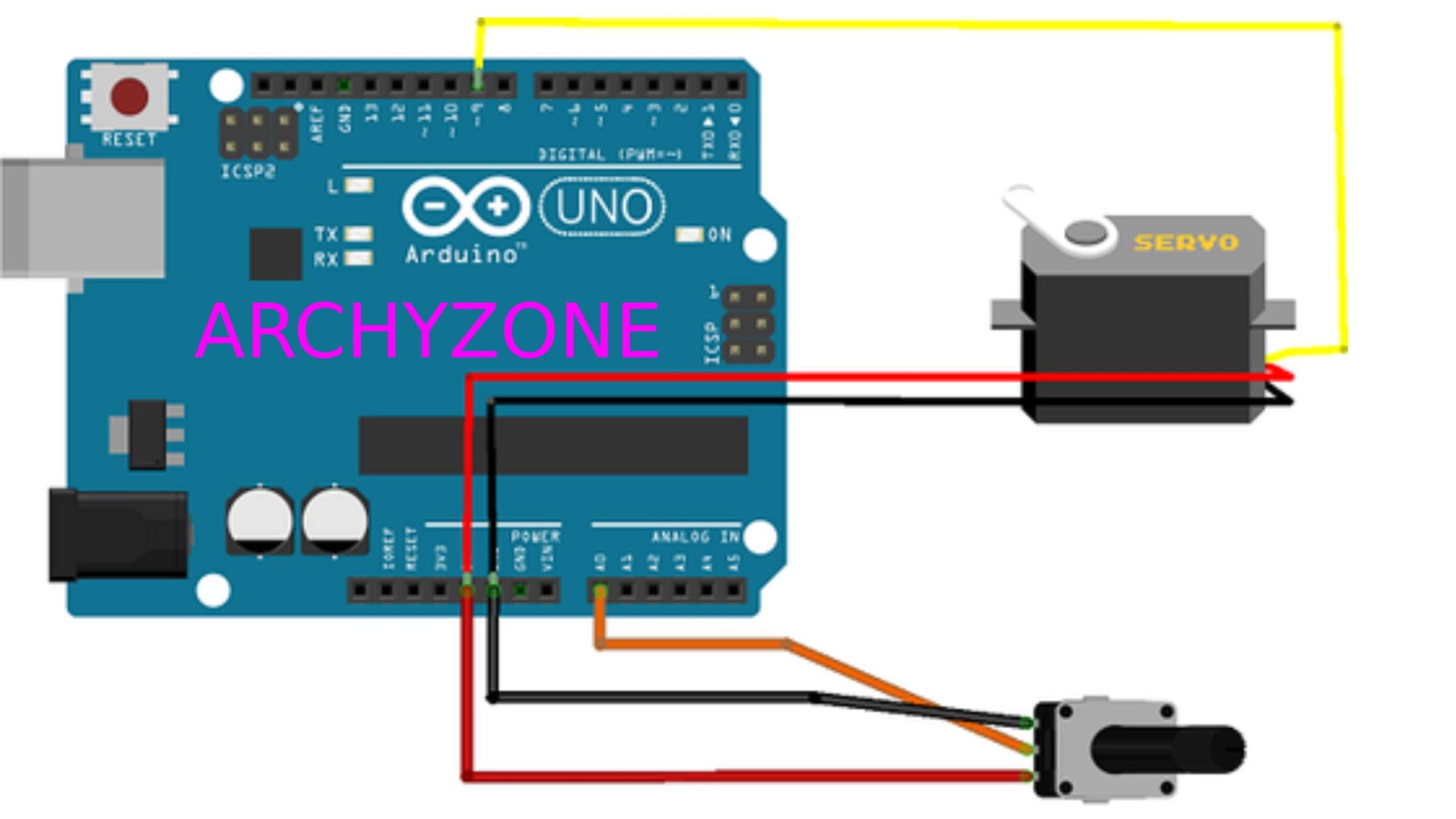 CONTROLLO SERVO MOTORE CON POTENZIOMETRO ARDUINO