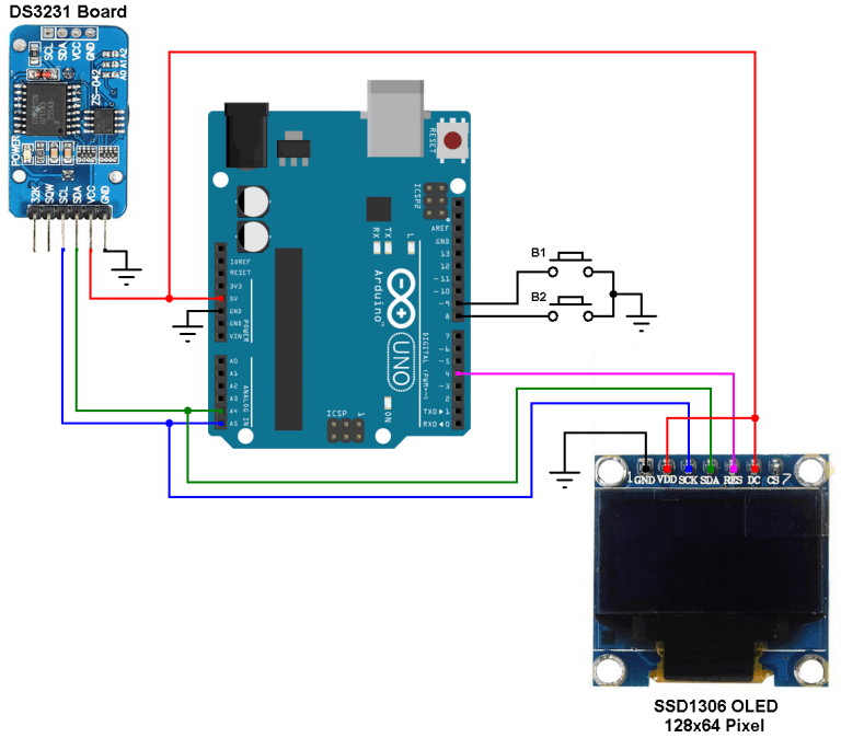 ARDUINO CLOCK WHIT RTC