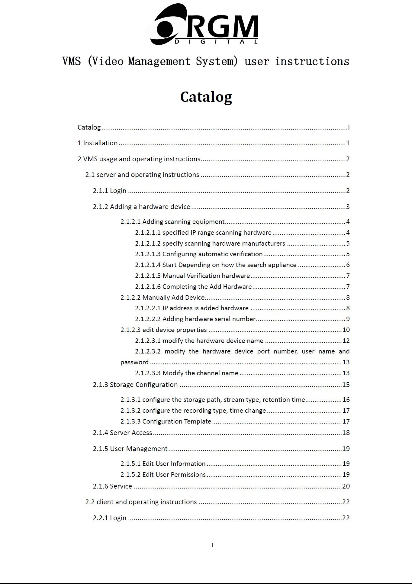 VMS User Manual