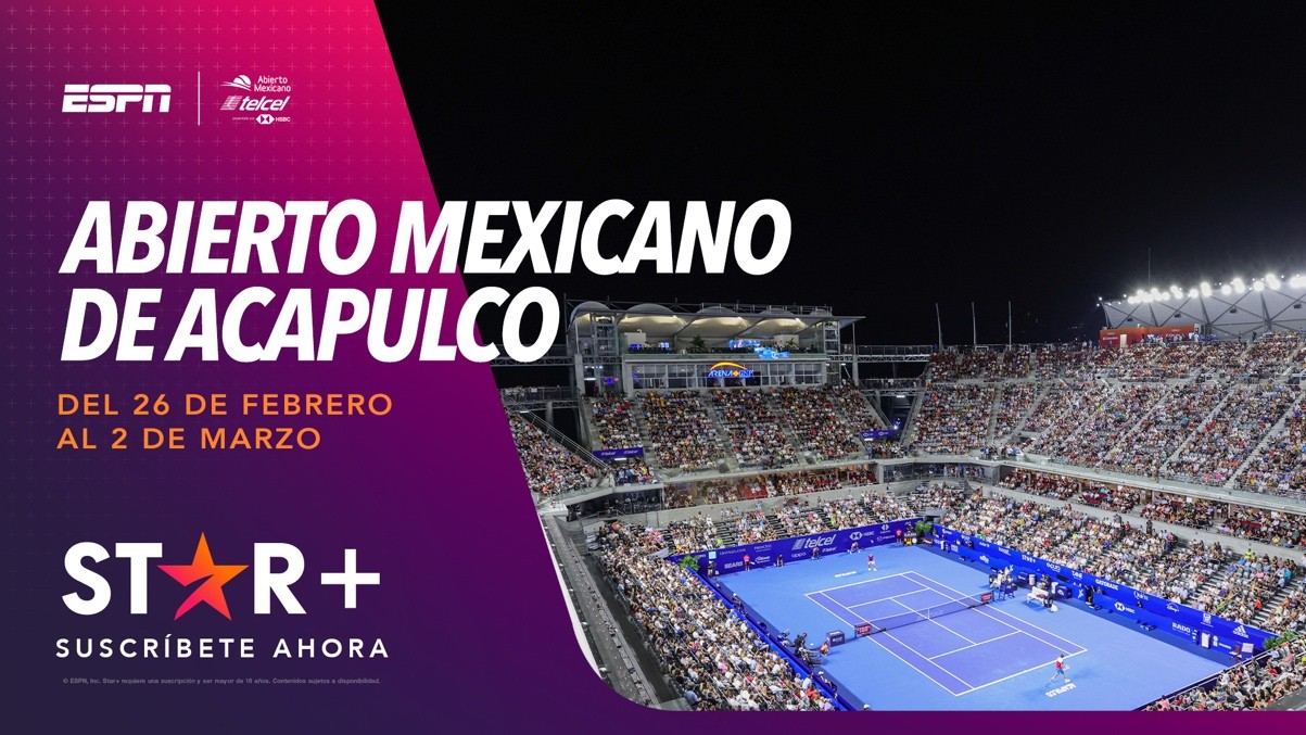 El Abierto Mexicano Telcel presentado por HSBC desde Acapulco llega a ESPN en Star+ y los canales lineales de ESPN