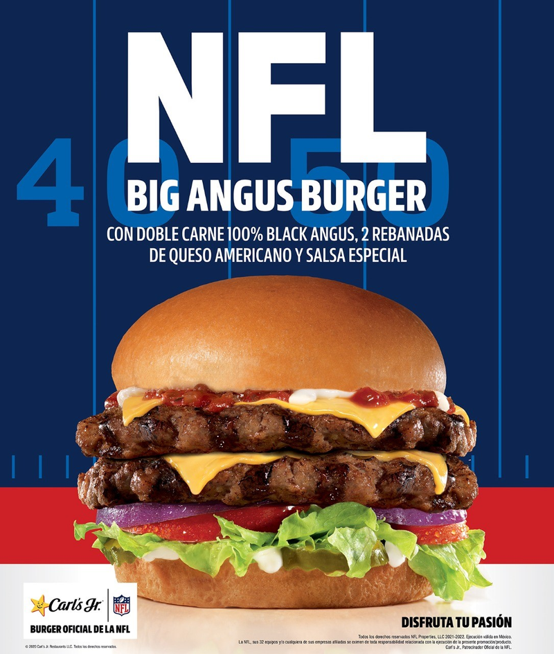 La Nueva NFL Big Angus Burger Llega A Carls Junior