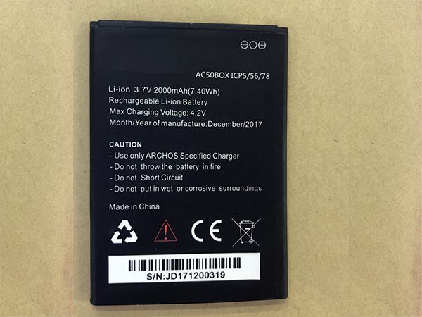 Cellphone battery for ARCHOS AC50BOX 2000mAh 7.4Wh 3.7V