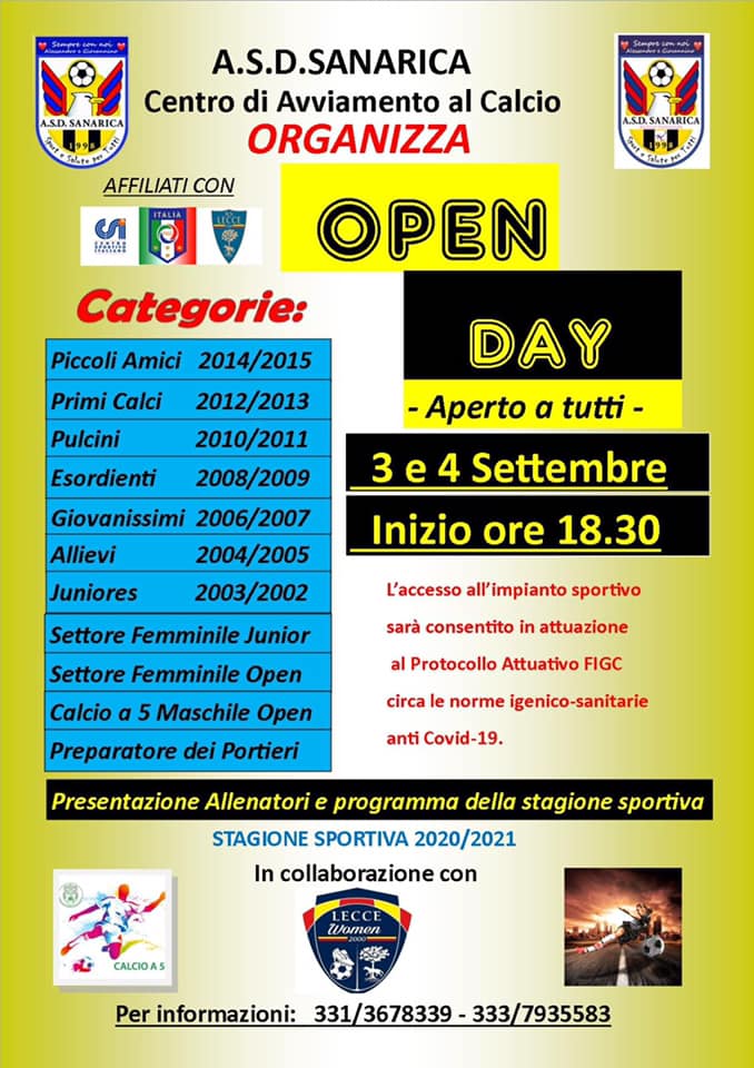 OPEN DAY - APERTO A TUTTI