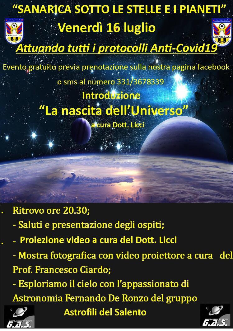 Sanarica sotto le stelle e pianeti