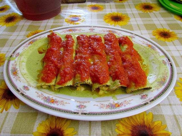 Papadzules yucatecos.