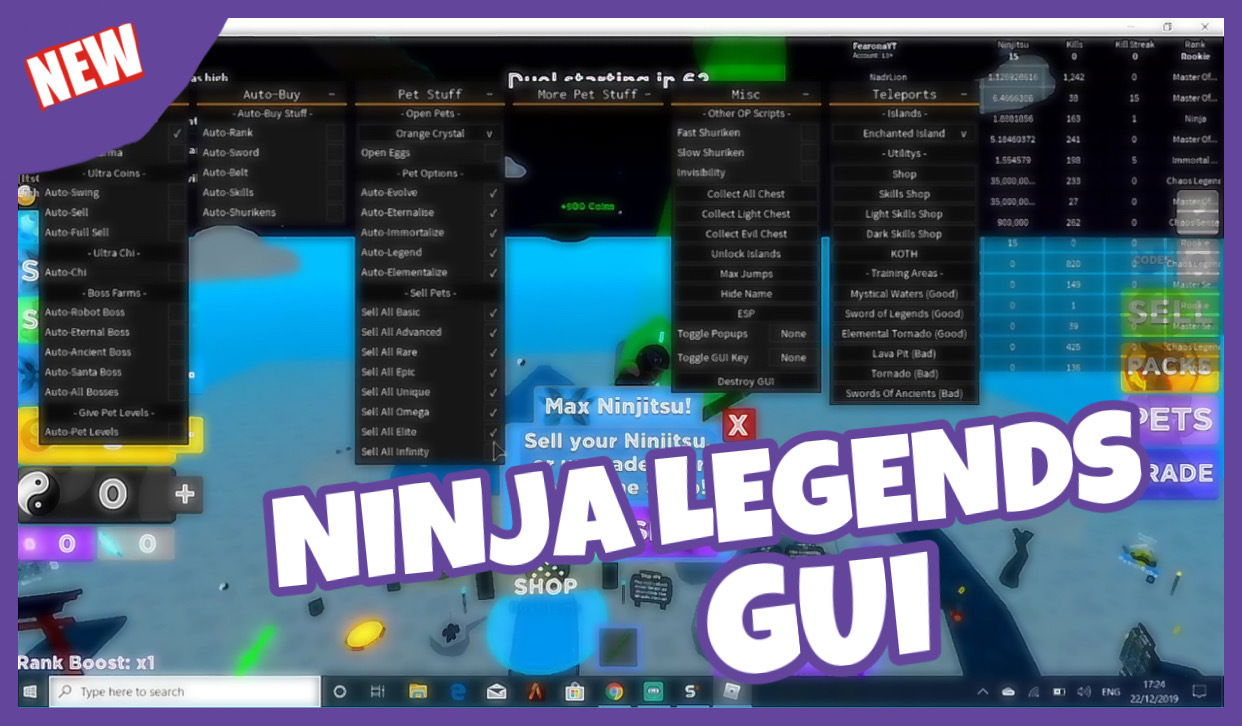 🔥NEW NINJA LEGENDS GUI SCRIPT WITH INFINITE COINS, AUTOFARM, SPEED, AND GOD MODE, AUTO FARM 🔥