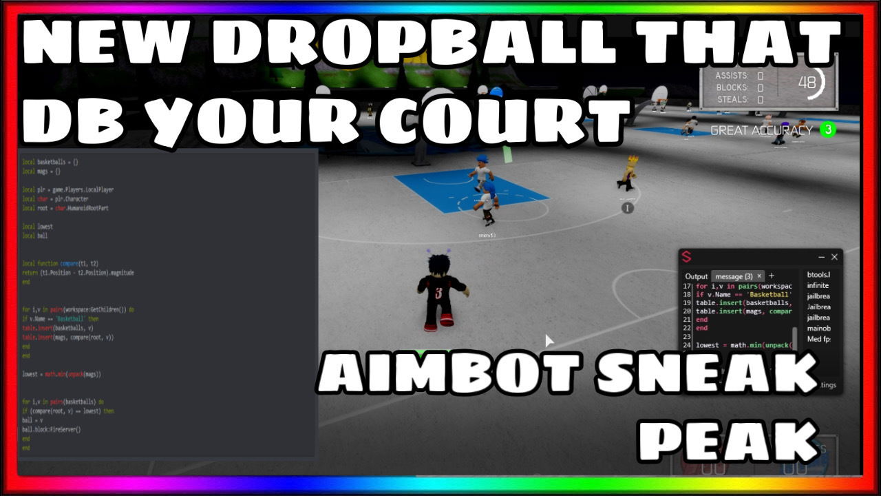 🔥NEW RB WORLD 2 IMPROVED DROP-BALL SCRIPT THAT DROP-BALLS YOUR COURT ONLY + NEW AIM-BOT SNEAK PEAK 🔥