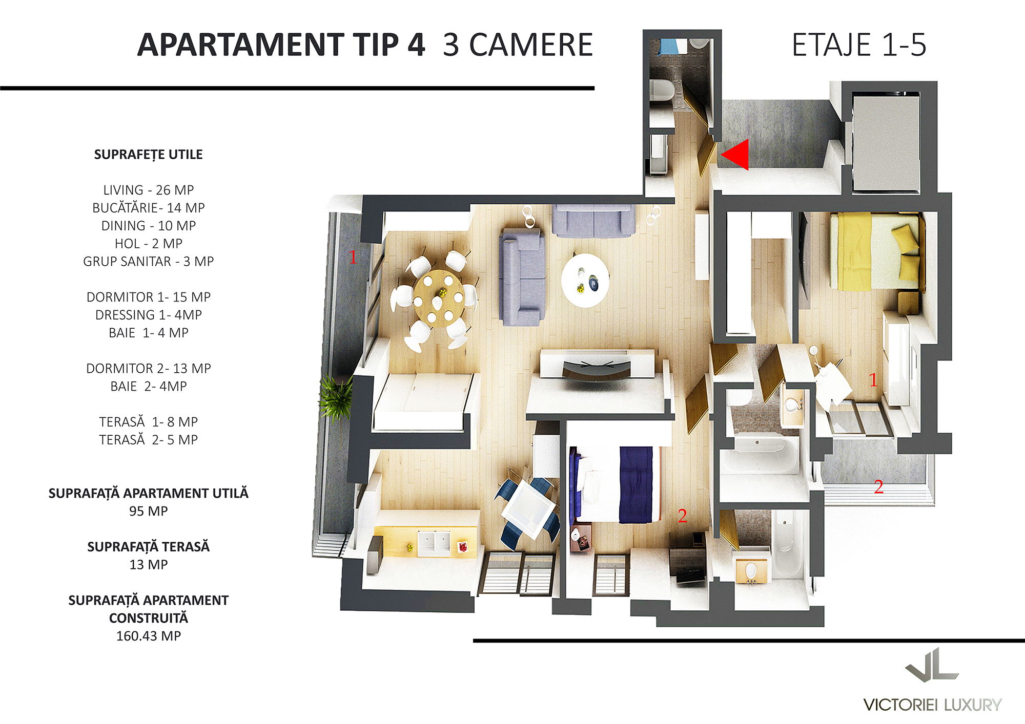 APARTAMETUL SE POATE  INCHIRIA LA PRETUL DE 1500 EURO/LUNA TVA INCLUS