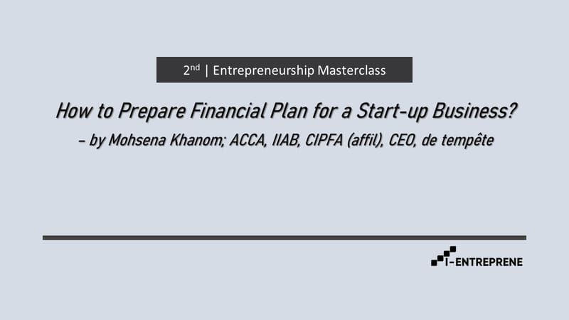 Financial Plan for Start-up