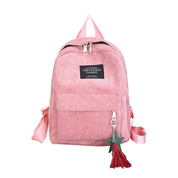 Sunbona (TM) Schoolbag For Women's Fashion Canvas Tassel School Bags Travel Bag Pk Shoulder Bags Backpack / AED:11.91