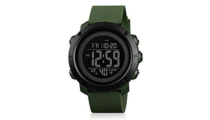 50M Waterproof Watch, Tenlso Stopwatch Wrist Watch Mens Digital Sports Watch for Swimming, Electronic Outdoor Casual Watch w/Alarm, Leather Adjustable Strap, Large LED Screen, Backlight / AED:59.00