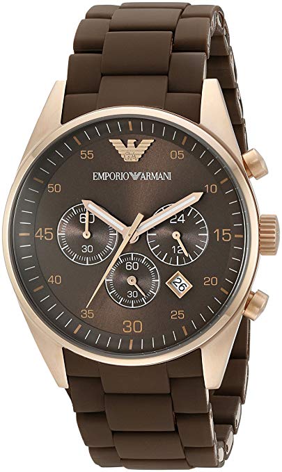 Emporio Armani Men's AR5890 Sport Brown Silicone Watch / AED:379.00