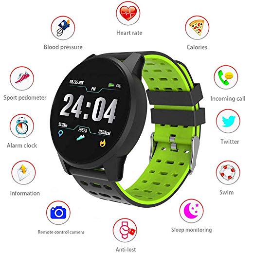 Heart Rate Fitness Tracker, Layopo Waterproof Bluetooth Unlocked Smart Watch Touch Screen Pedometer Sports Wrist Watch for Men Women Kids Compatible with Android IOS Phone / AED:81.99