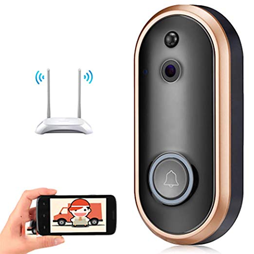 Ring Wi-Fi Enabled Video Doorbell With Hd Video Motion Activated Alerts, Easy Installation Video Doorbell Wireless Wifi Ring Security System Remotely,Silver