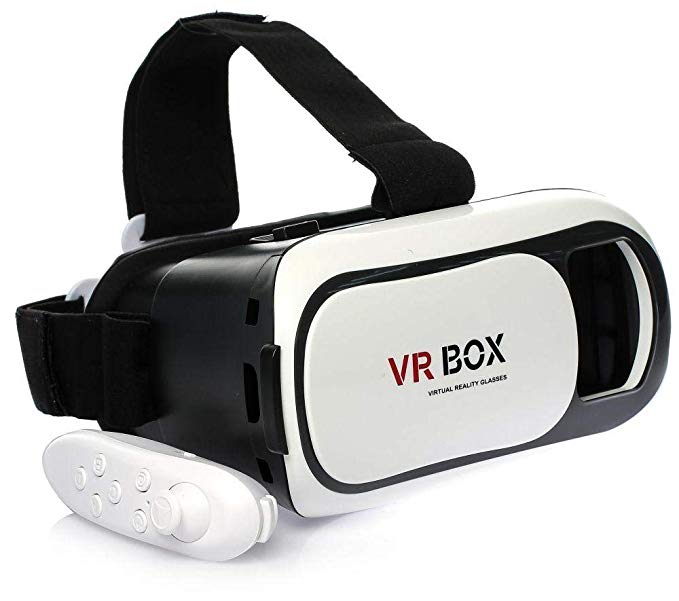 Virtual Reality Headset Universal 3D Glasses Adjust Cardboard VR BOX with BlueTooth Gamepad Remote Controller / AED:20.55