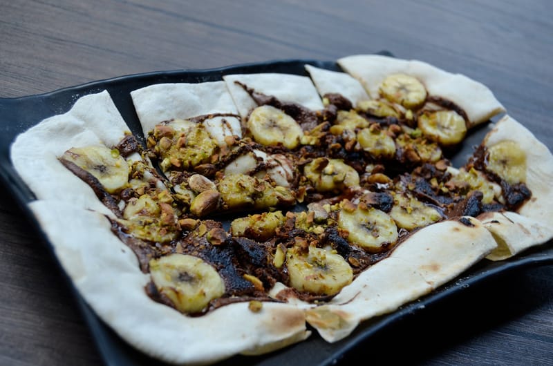 Chocolate Banana Pistachio Flatbread