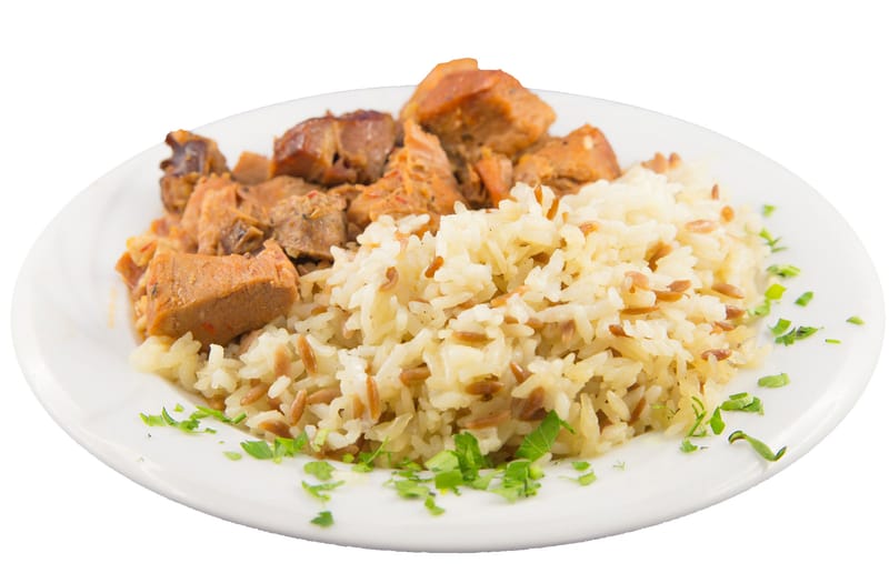 TOCHITURA DE PORC CU PILAF