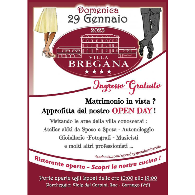 OPEN DAY SPOSI IN VILLA BREGANA 2023