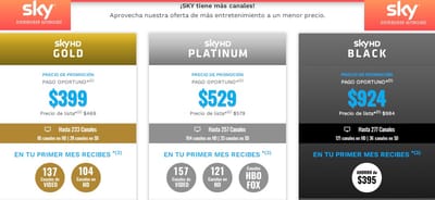 SKY GOLD HD DESDE 399 PESOS image