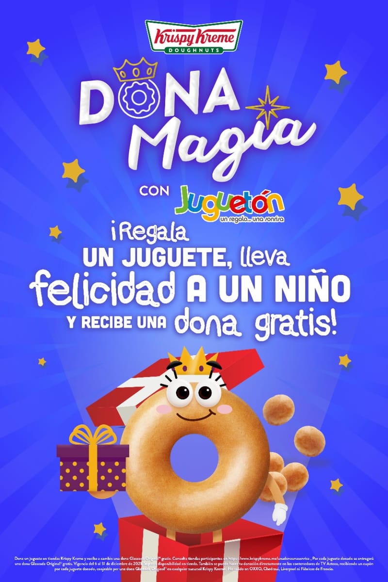 ¡Juguetón 2021 y Krispy Kreme unen fuerzas para regalar alegría a los niños de México!