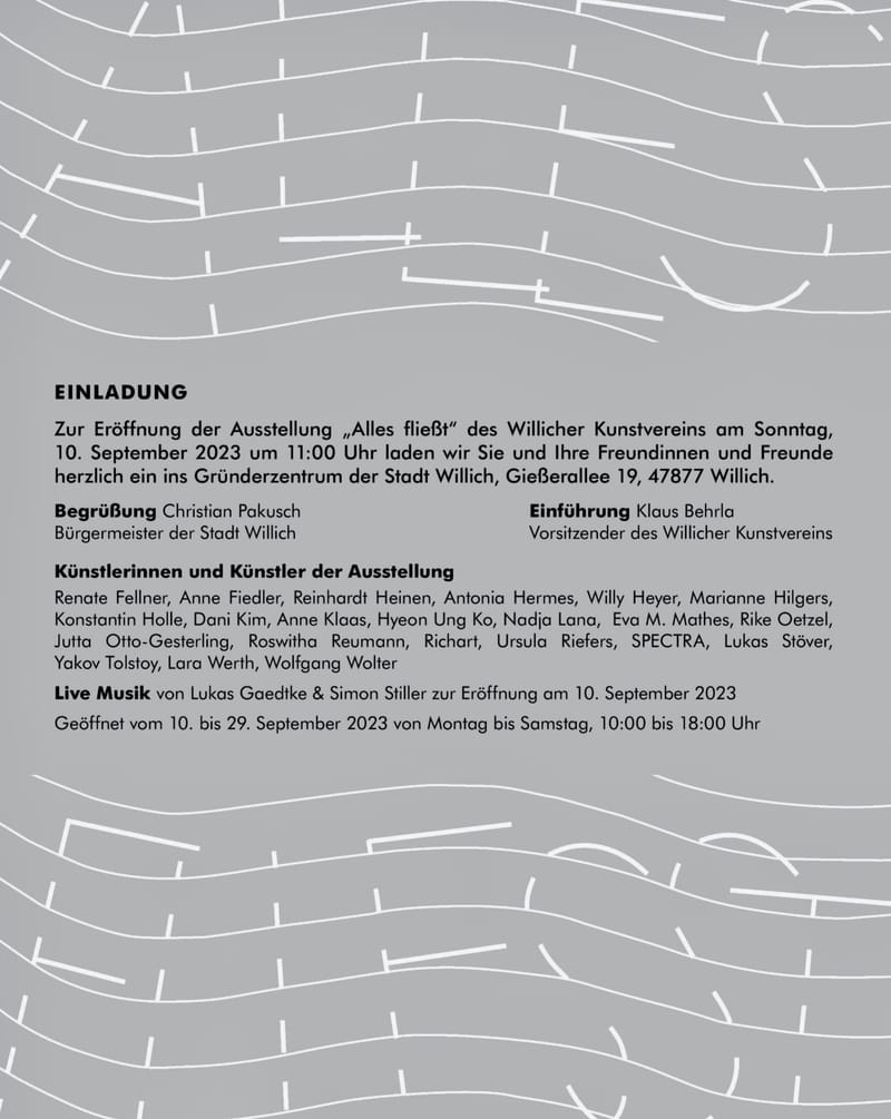 Jahresausstellung 2023 des Willicher Kunstvereins „Alles fließt“ vom 10.-29. September