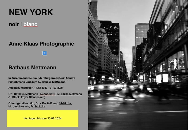 Rathaus Mettmann New York noir | blanc 11.12.2023 - verlängert bis zum 30.06.2024