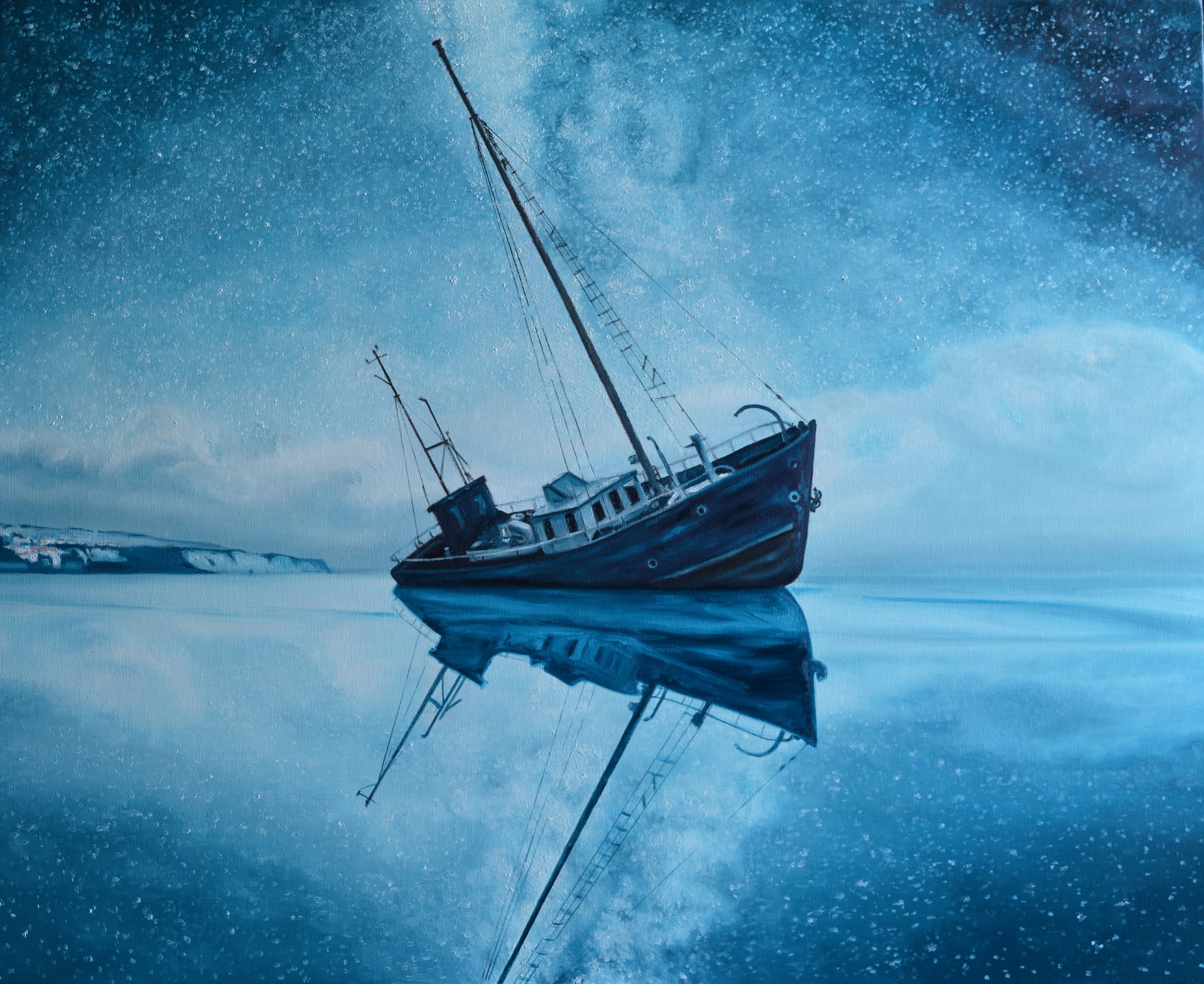 WRECK IN BAY UNDER THE MILKY WAY