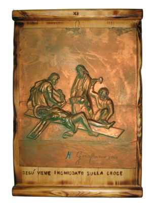 2009.'' via crucis'' terracotta,b cm 30x40