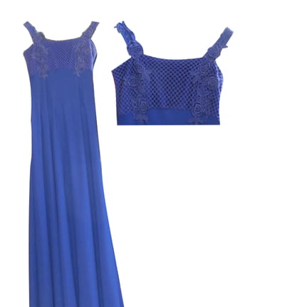 abito da sera lungo blu