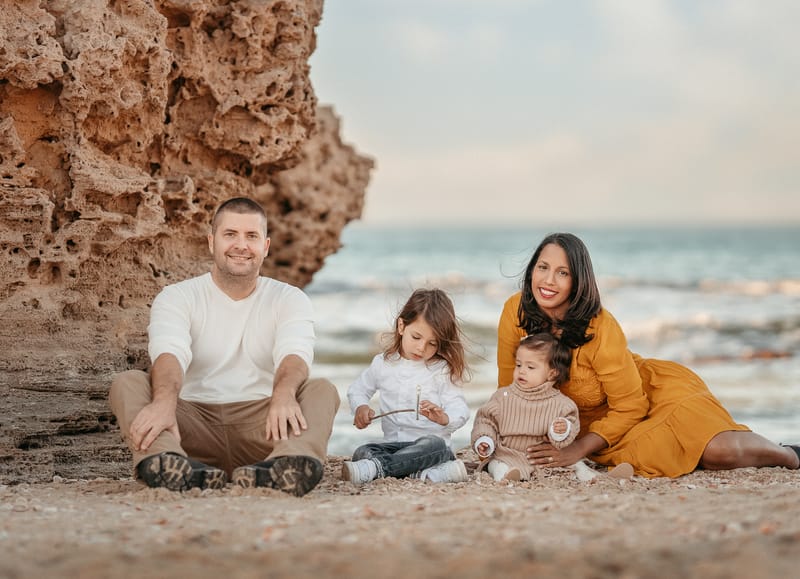 צילומי משפחה בים | צילומי הריון בים | צילומי גיל שנה בים