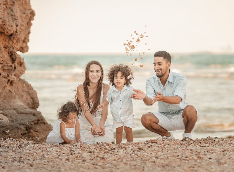 צילומי משפחה בים | צילומי הריון בים | צילומי גיל שנה בים
