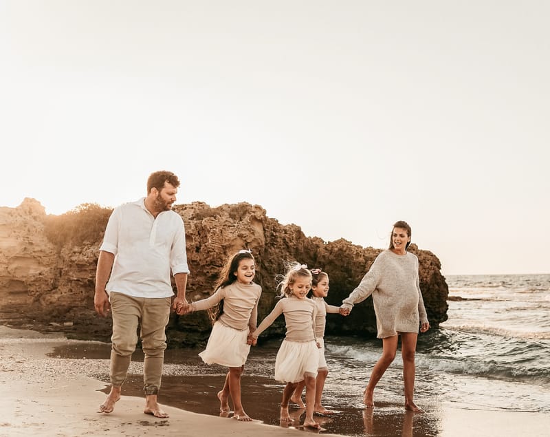 צילומי משפחה בים | צילומי הריון בים | צילומי גיל שנה בים