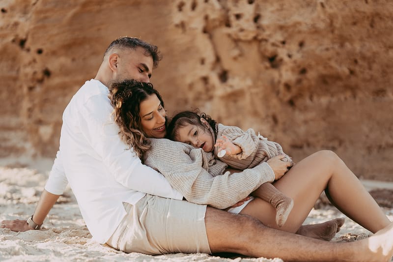 צילומי משפחה בים | צילומי הריון בים | צילומי גיל שנה בים