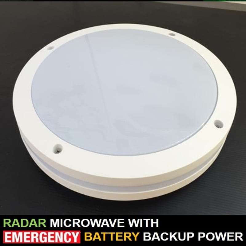 Saba Japan Radar Microwave Integrated Sensor Auto Reset Dimming IP54 3W Emergency Battery Backup Surface Mounted Ceiling Wall Light